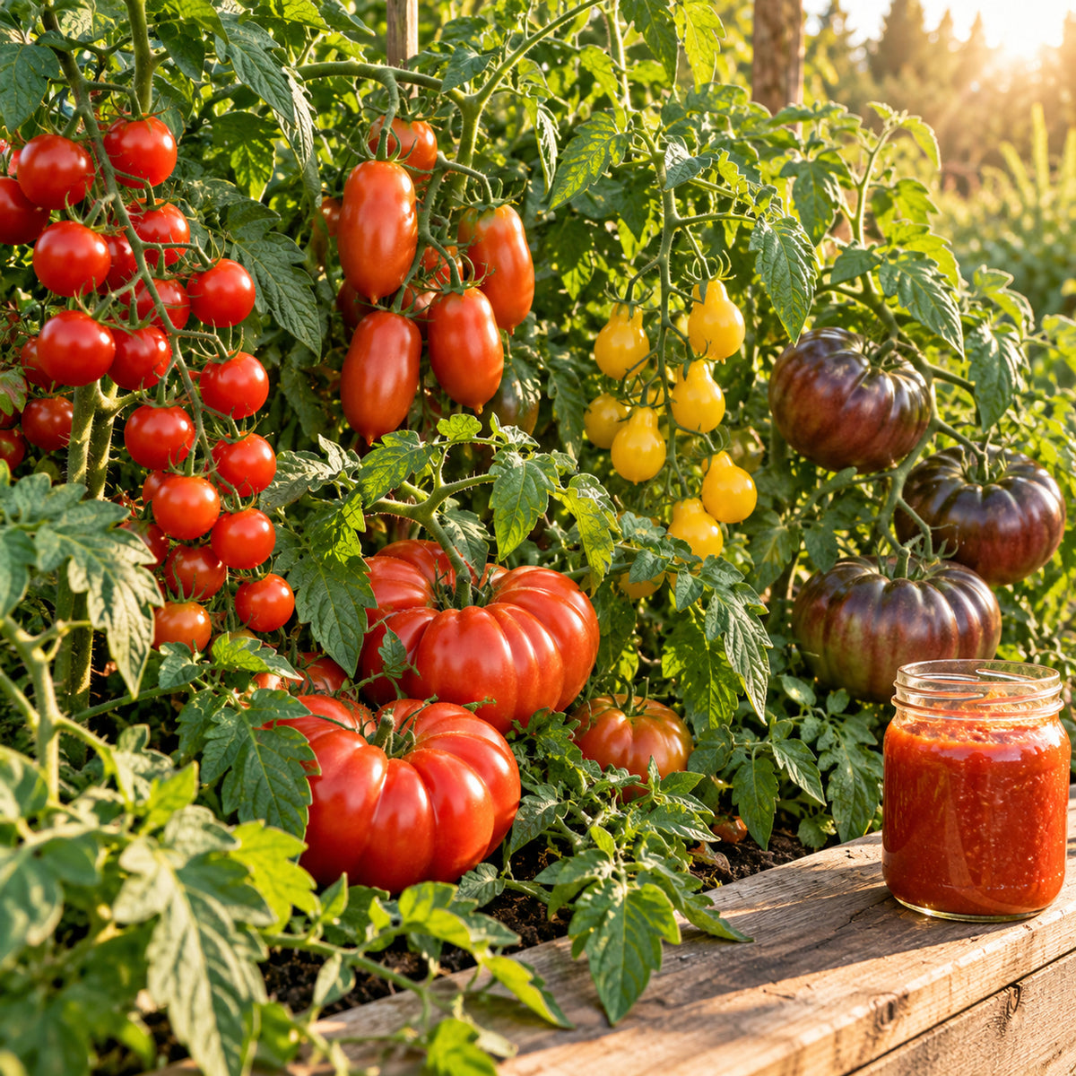 Mixed Vegetable And Flower Seed Bundle growing in a home garden
