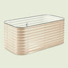 Modular Metal Raised Garden Bed, 29 Inches Tall on a soft green background