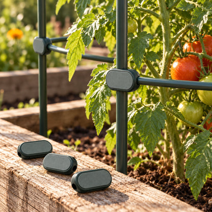 Modular Plant Cage Connectors, 10 Pack in use in a home garden