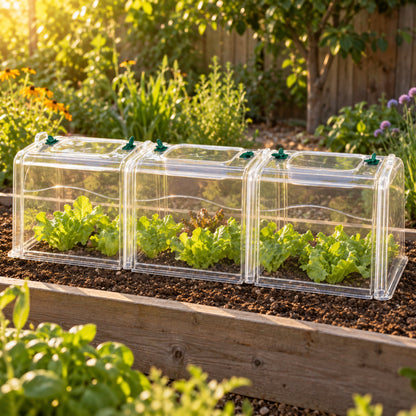 Modular Row Cloche Kit in use in a home garden
