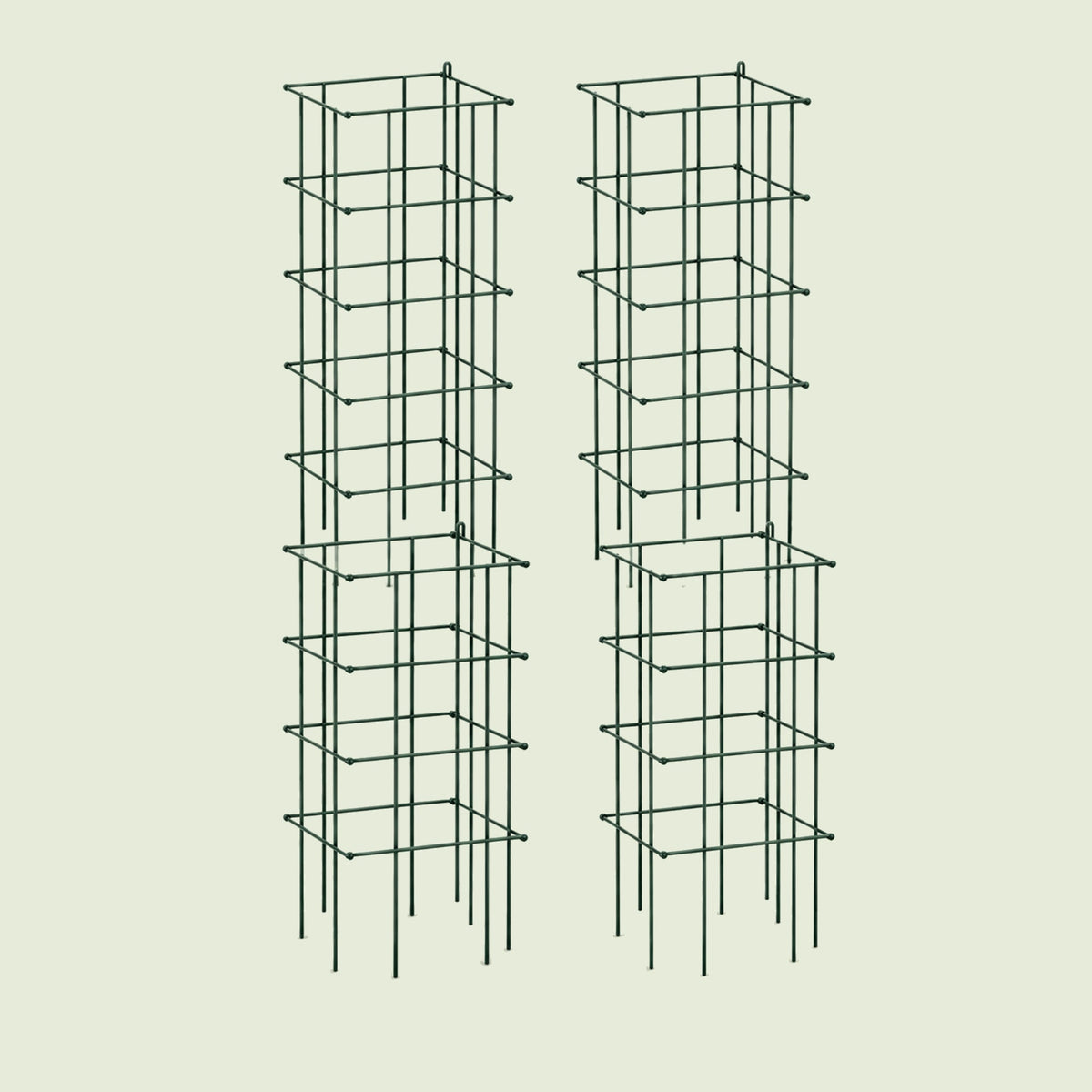 Modular Square Tomato Cages, 11.5 Inches on a soft green background