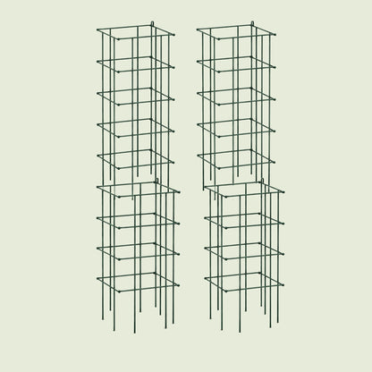 Modular Square Tomato Cages, 11.5 Inches on a soft green background