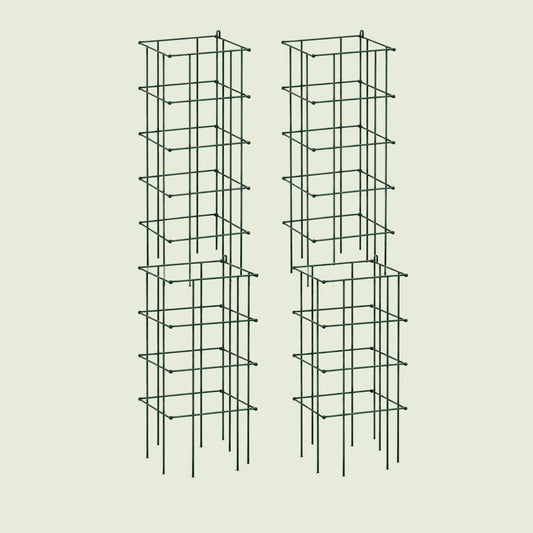 Modular Square Tomato Cages, 11.5 Inches on a soft green background