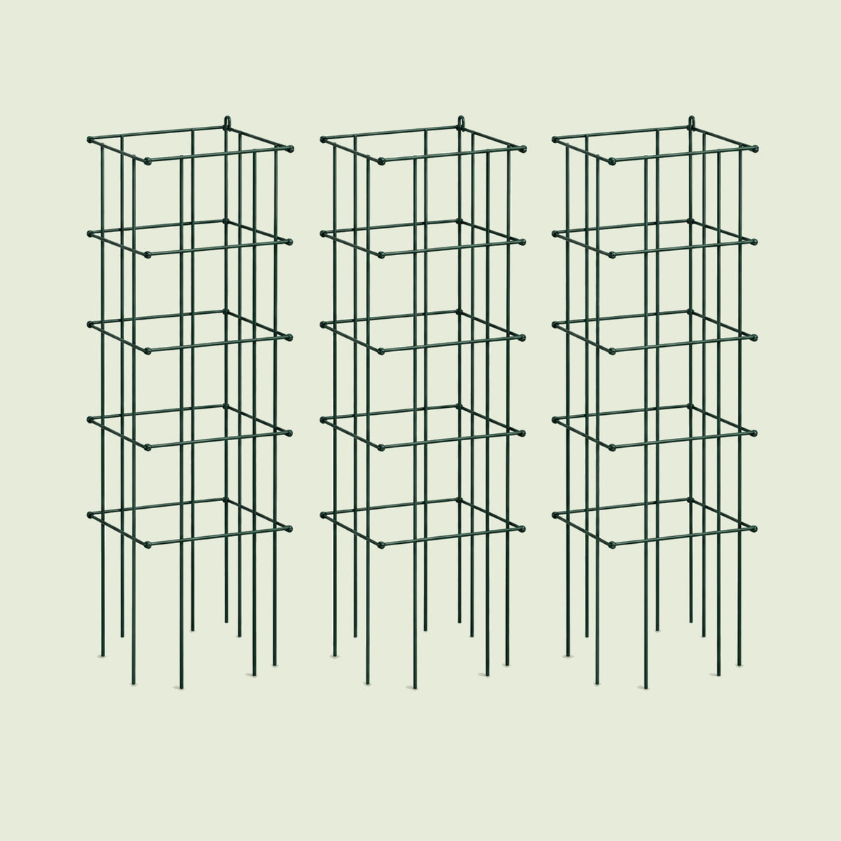 Modular Square Tomato Cages, 14.5 Inches on a soft green background