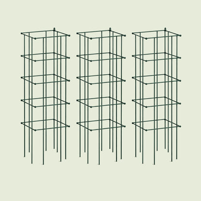 Modular Square Tomato Cages, 14.5 Inches on a soft green background