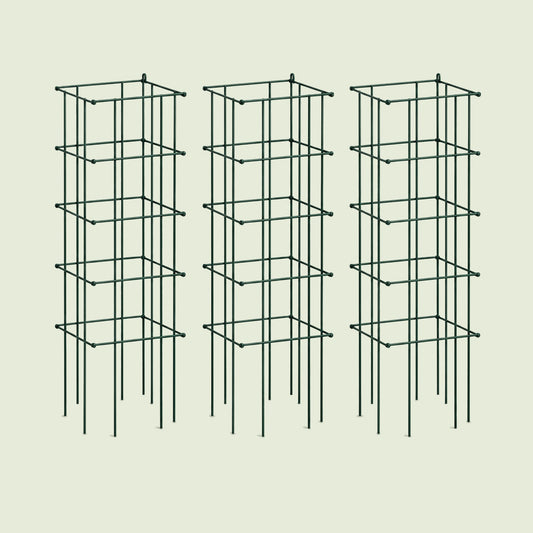 Modular Square Tomato Cages, 14.5 Inches on a soft green background