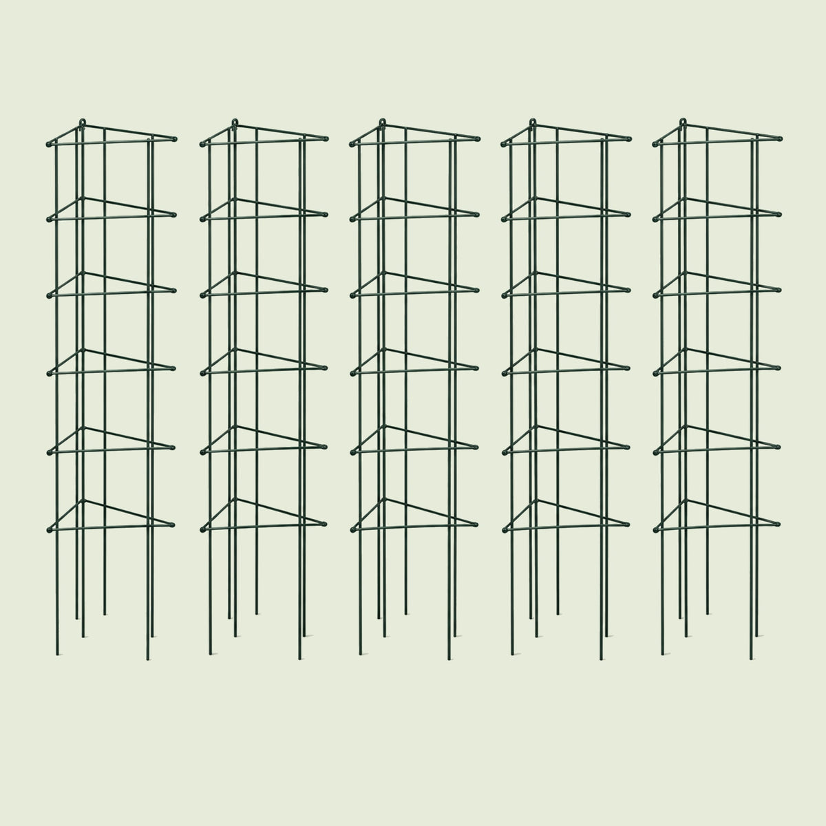 Modular Triangle Tomato Cages, 14.5 Inches on a soft green background