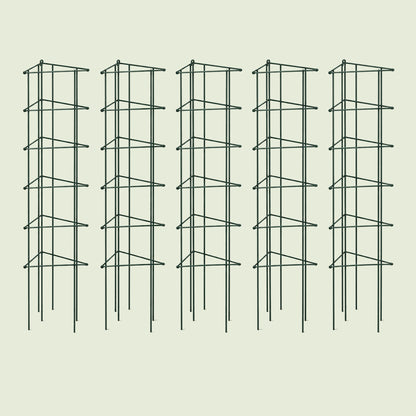 Modular Triangle Tomato Cages, 14.5 Inches on a soft green background