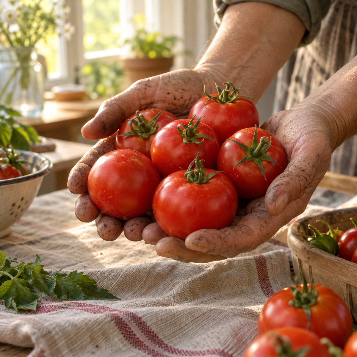 Moneymaker Pole Tomato Seeds harvest up close