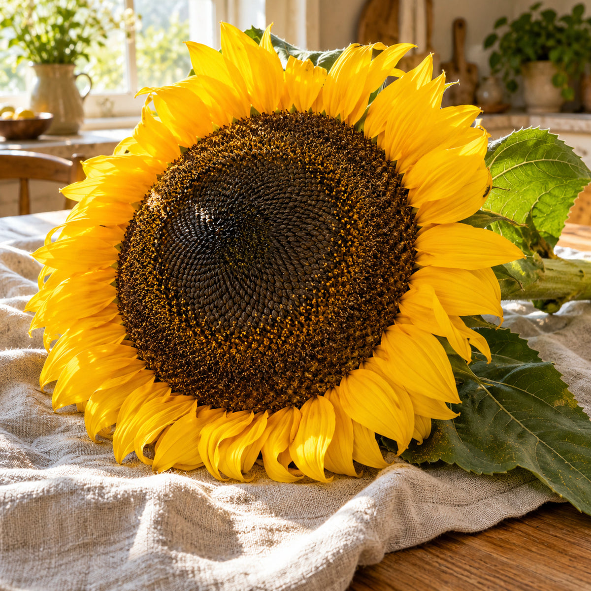 Mongolian Giant Sunflower Seeds harvest up close