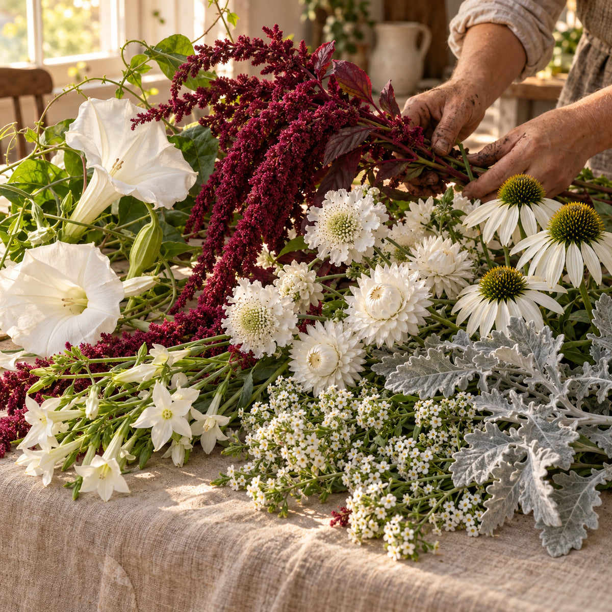Moon Garden Flower Seed Bundle harvest up close