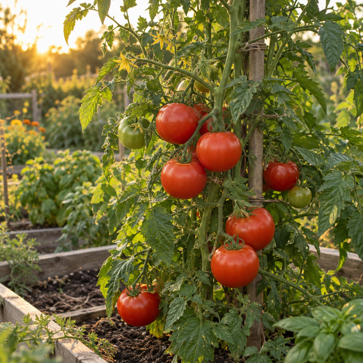 Moskvich Pole Tomato Seeds growing in a home garden
