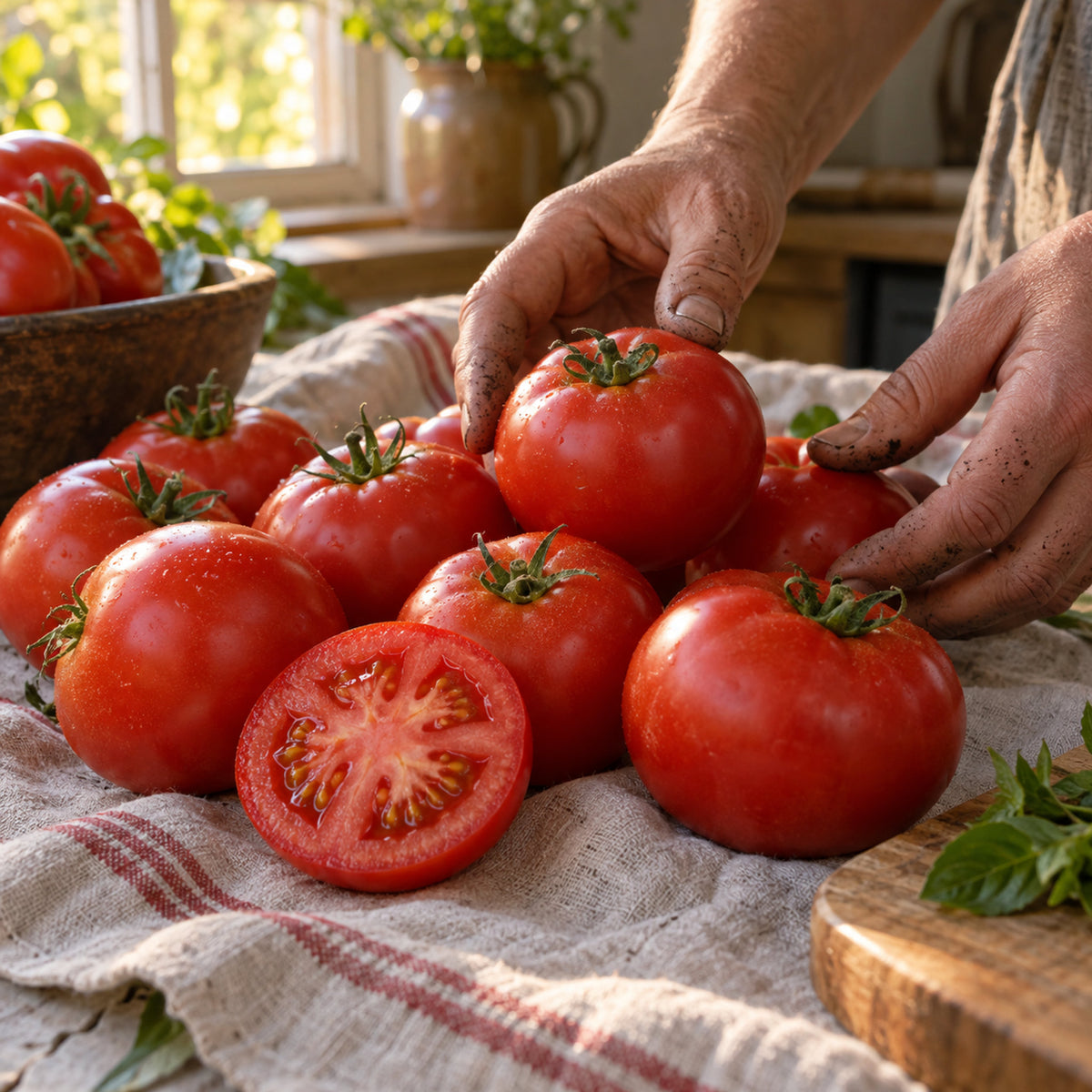 Moskvich Pole Tomato Seeds harvest up close