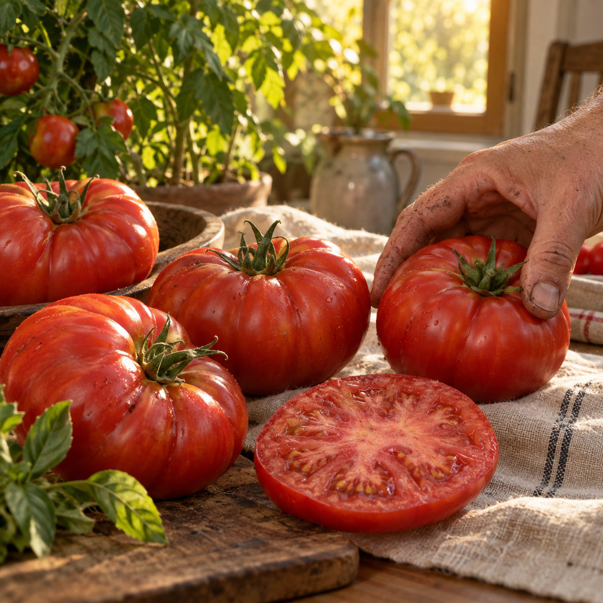 Mountain Merit Bush Tomato Seeds harvest up close