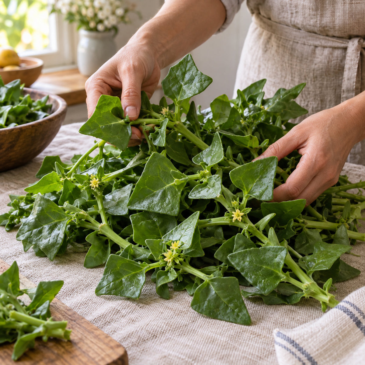 New Zealand Spinach Seeds harvest up close