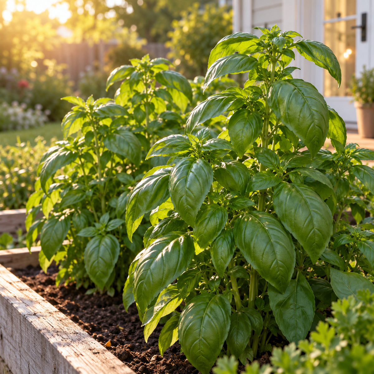 Noga Basil Seeds growing in a home garden