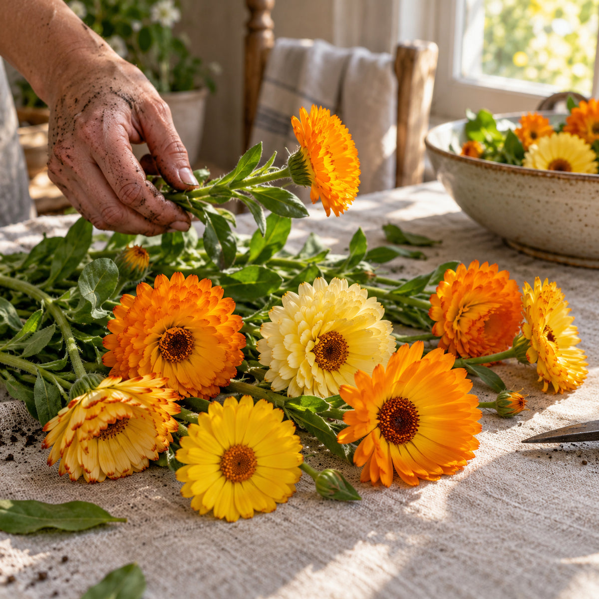 Oopsy Daisy Calendula Seeds harvest up close