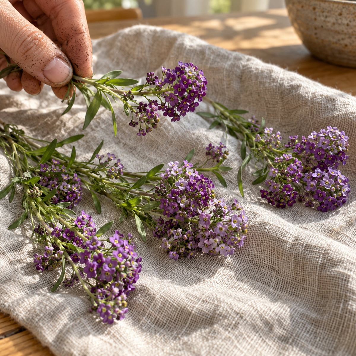 Oriental Nights Sweet Alyssum Seeds harvest up close