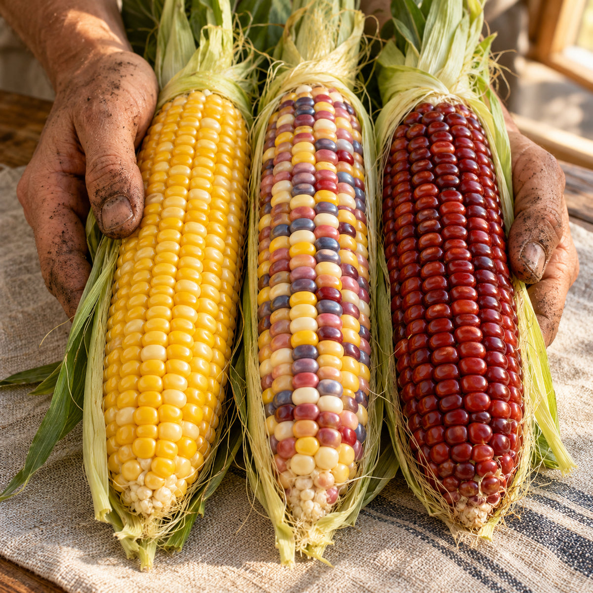 Painted Hill Sweet Corn Seeds harvest up close