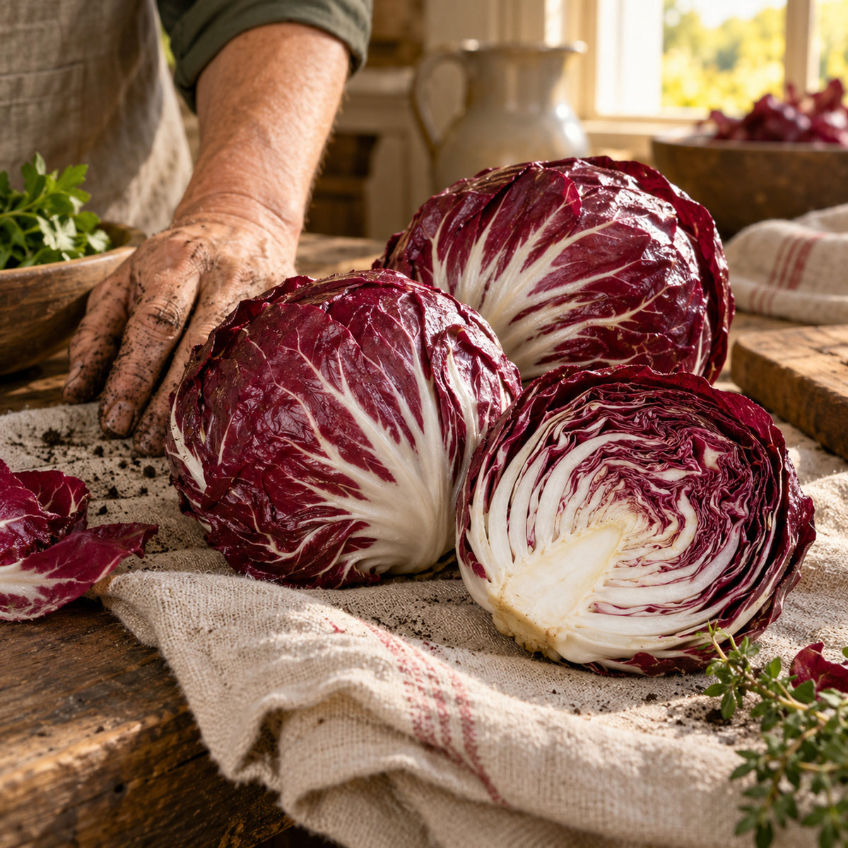 Palla Rossa Mavrik Radicchio Seeds harvest up close