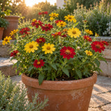 Peruvian Zinnia Blend Seeds growing in a home garden