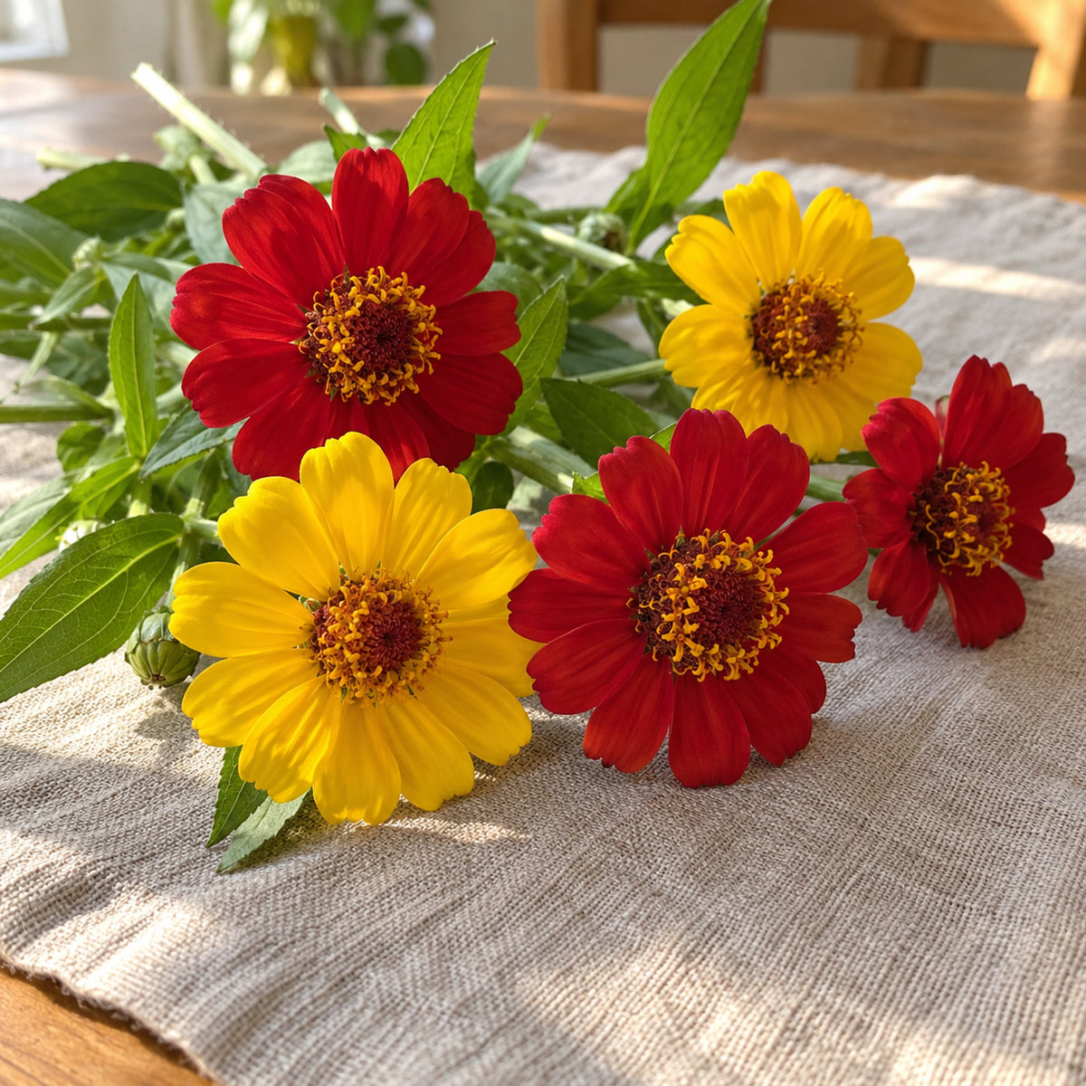 Peruvian Zinnia Blend Seeds harvest up close