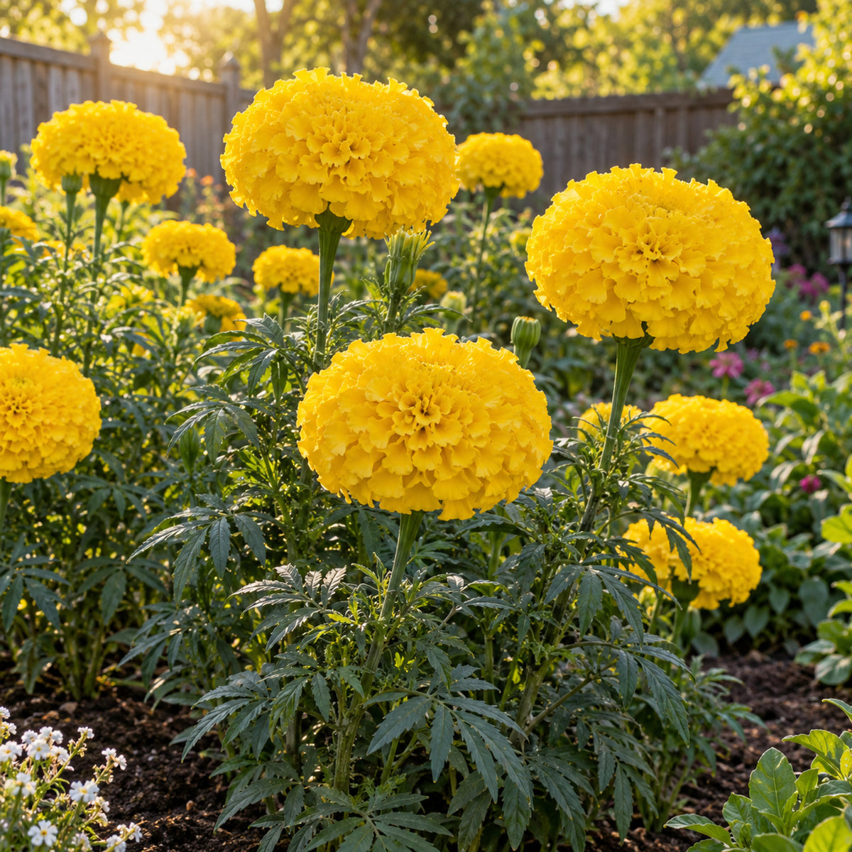 Phyllis African Marigold Seeds growing in a home garden