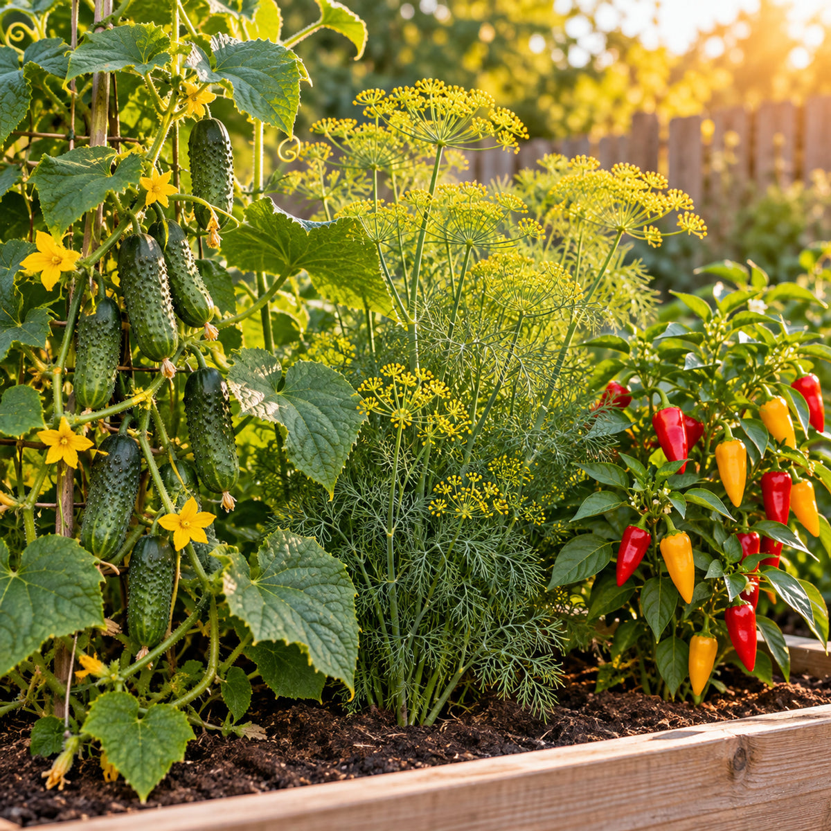 Pickling Garden Seed Bundle Deluxe growing in a home garden