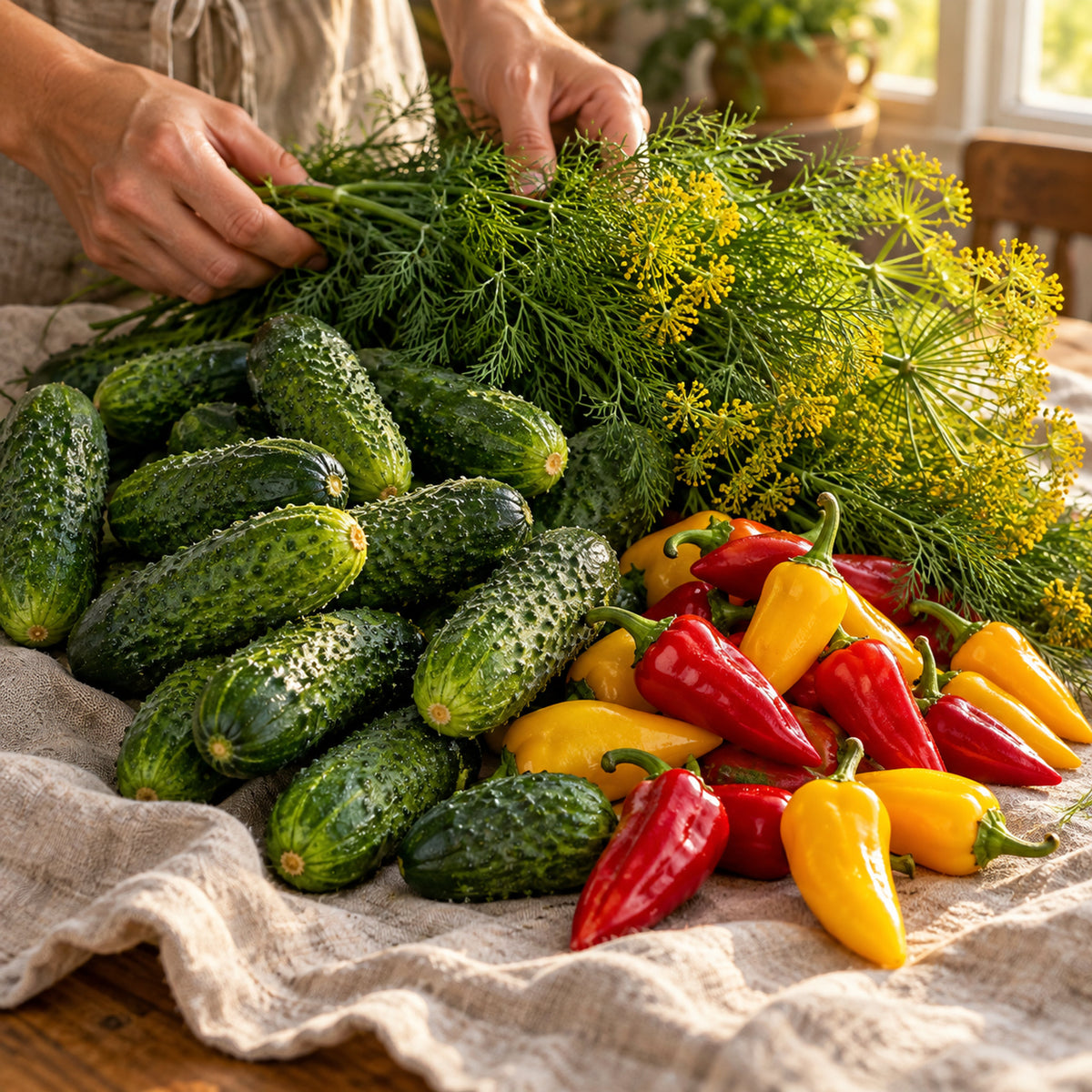 Pickling Garden Seed Bundle Deluxe harvest up close