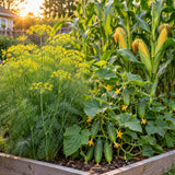 Pickling Seed Trio Dill Cucumber Corn growing in a home garden