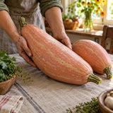 Pink Banana Winter Squash Seeds harvest up close