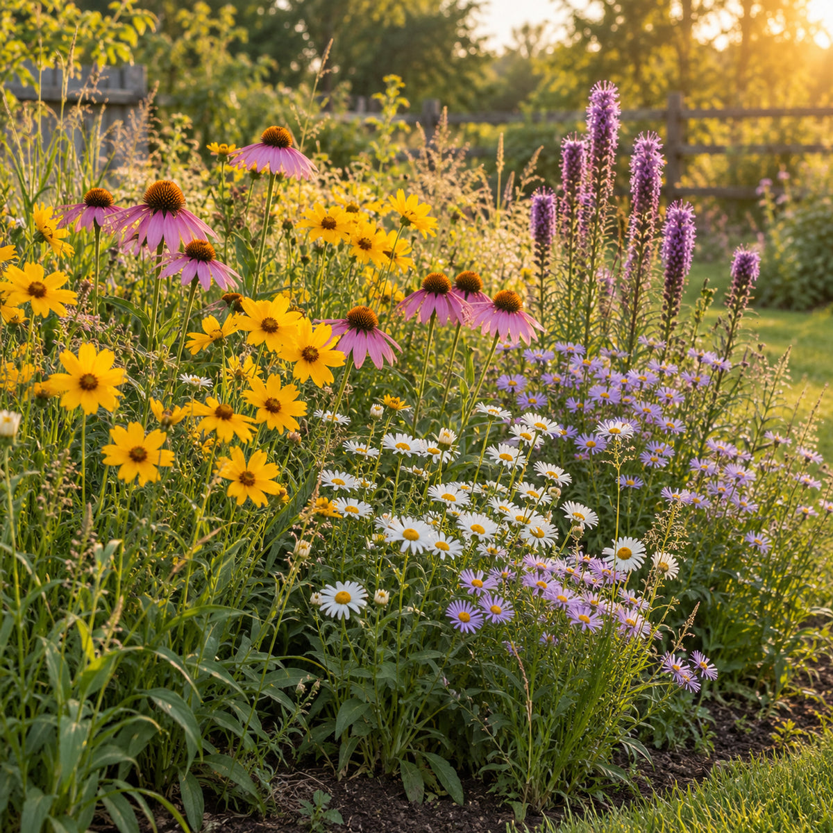 Prairie Splendor Flower Mix Seeds growing in a home garden