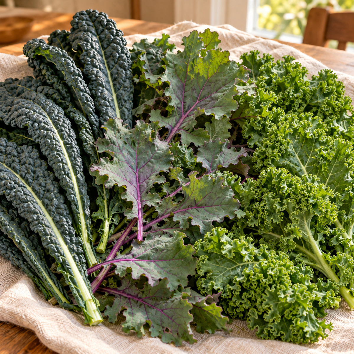 Premier Kale Blend Seeds harvest up close