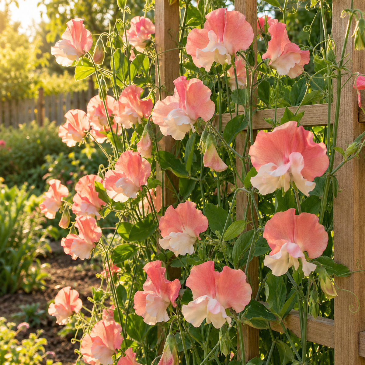 Princess Elizabeth Sweet Pea Seeds growing in a home garden