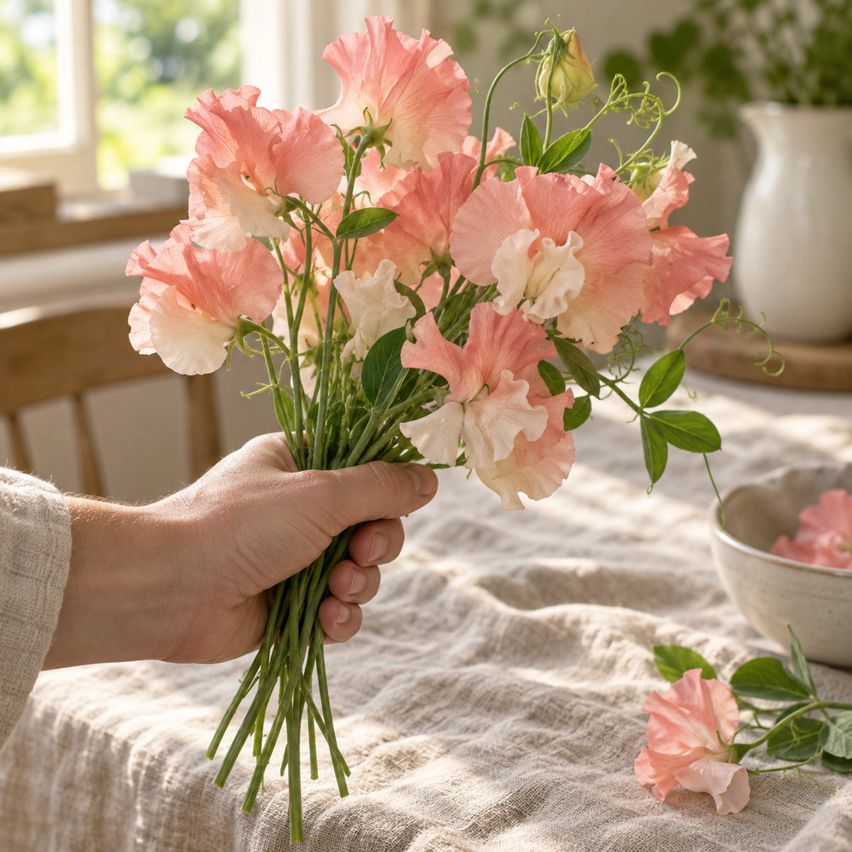 Princess Elizabeth Sweet Pea Seeds harvest up close