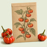 Kraft seed packet illustrated with Pumpkin on a Stick, with fresh Pumpkin on a Stick beside it