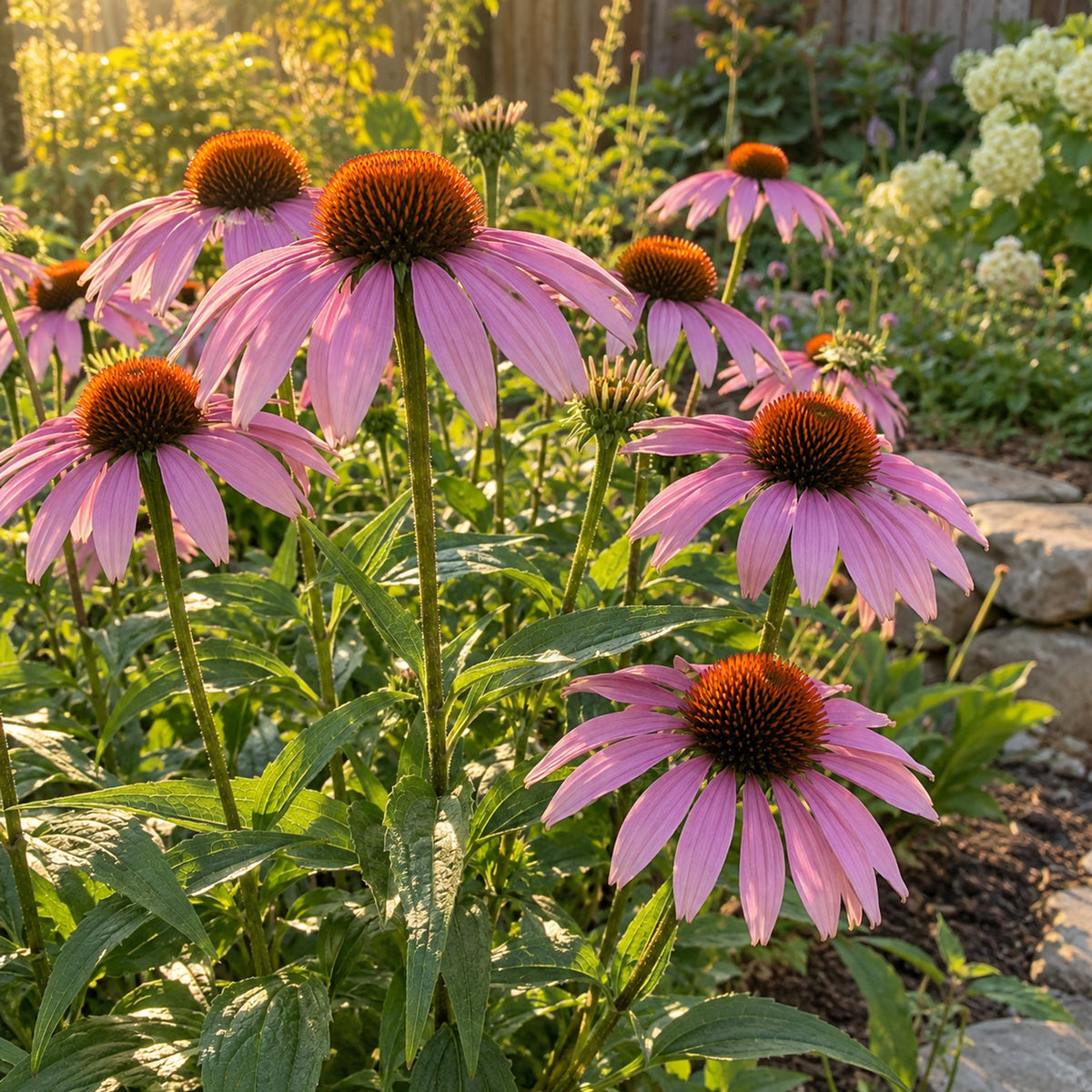 Purple Coneflower Seeds growing in a home garden