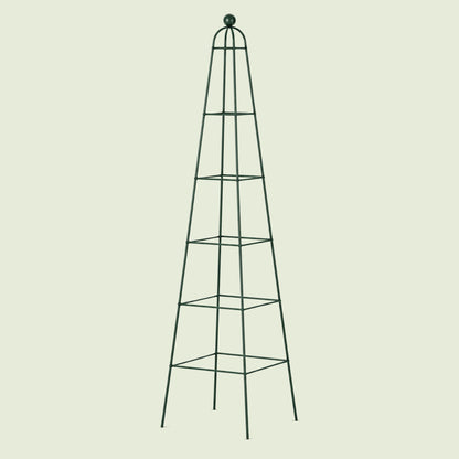 Pyramid Obelisk Garden Trellis, 7.8 Feet on a soft green background