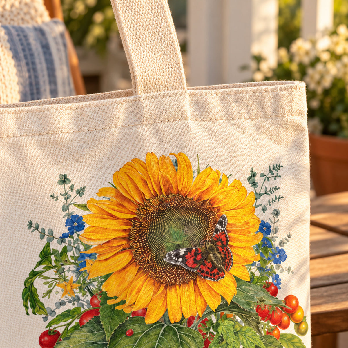 Recycled Garden Tote Bag detail