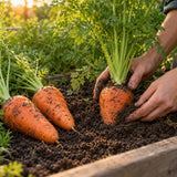 Red Cored Chantenay Carrot Seeds growing in a home garden