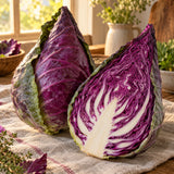 Red Power Cabbage Seeds harvest up close