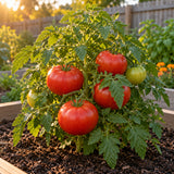 Red Pride Bush Tomato Seeds growing in a home garden