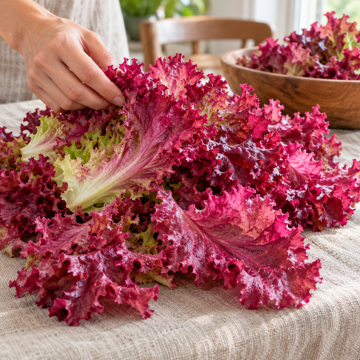 Red Sails Leaf Lettuce Seeds harvest up close