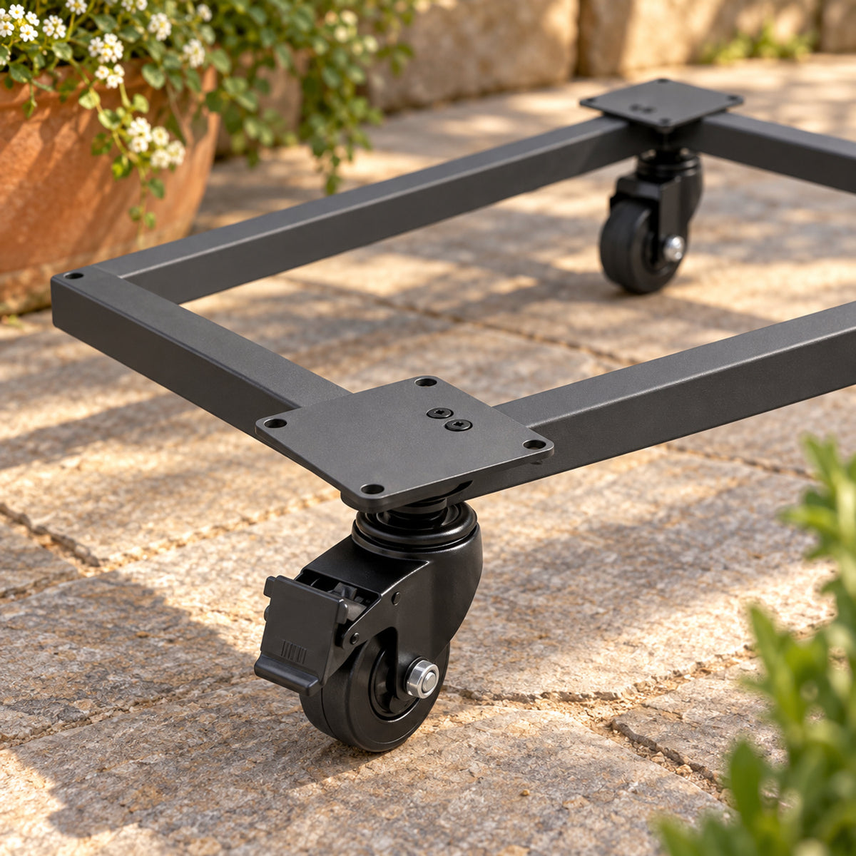Rolling Cart for 21 x 48 Inch Planter detail