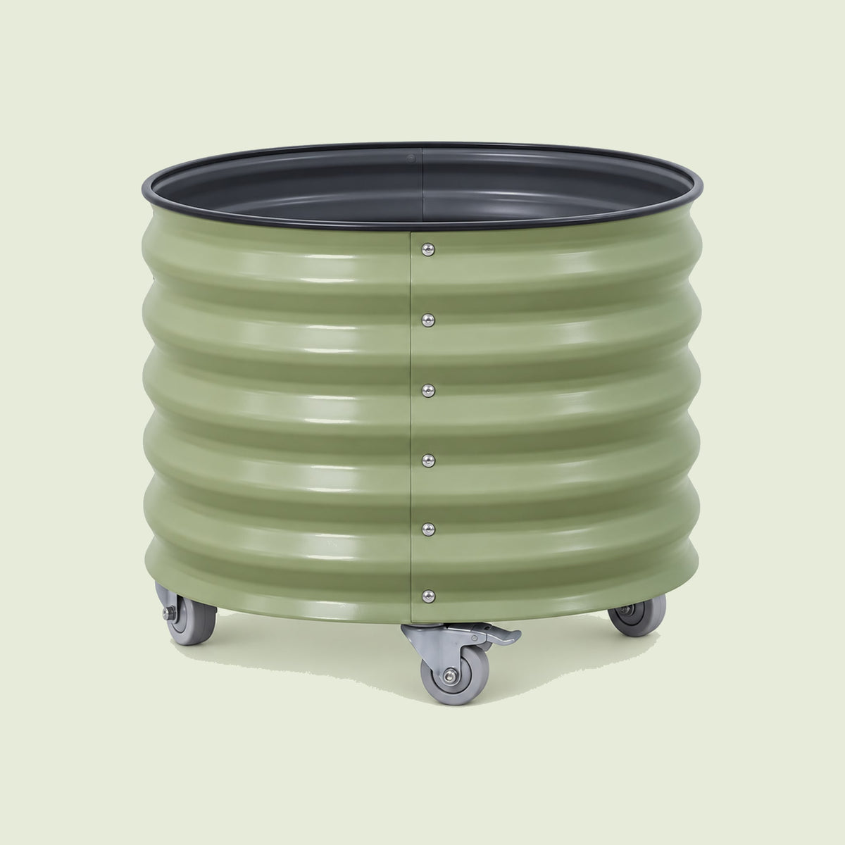 Rolling Citrus Planter, 30 Gallons on a soft green background