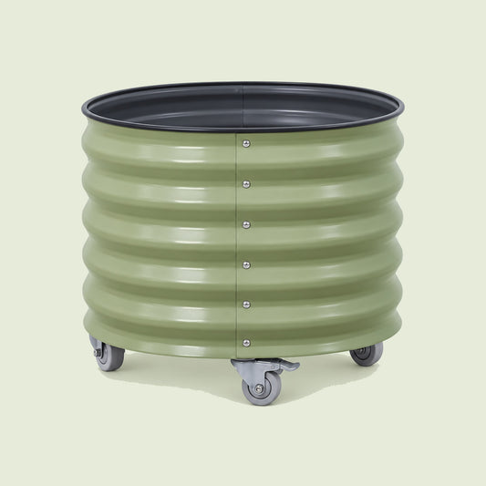 Rolling Citrus Planter, 30 Gallons on a soft green background