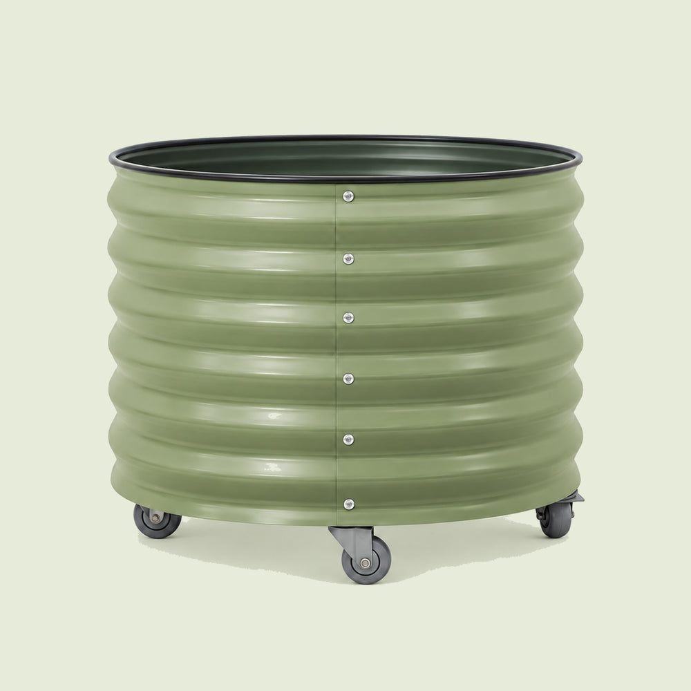 Rolling Citrus Planter, 45 Gallons on a soft green background