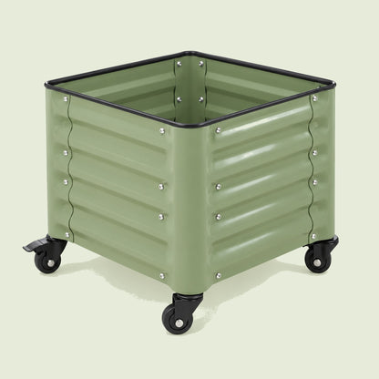 Rolling Cube Planter, 21 x 21 Inches on a soft green background