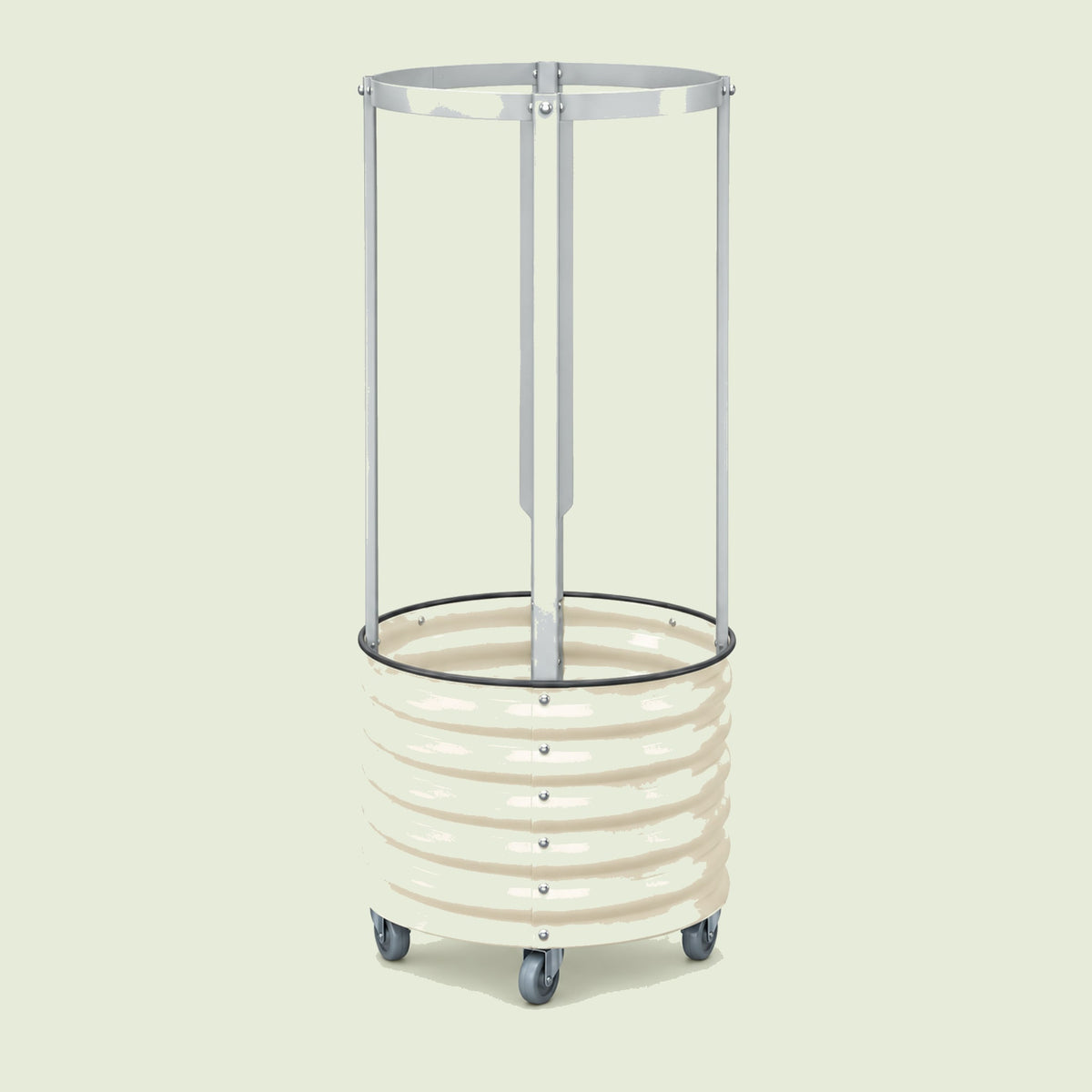 Rolling Dragon Fruit Planter With Trellis on a soft green background