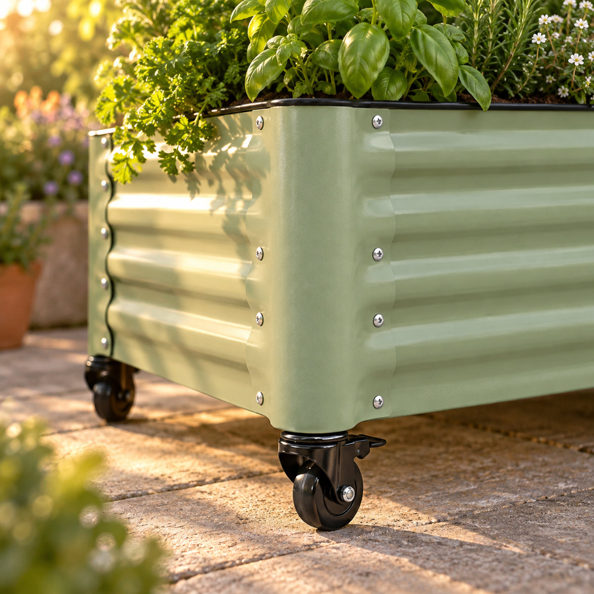 Rolling Garden Bed, 21 x 48 Inches detail